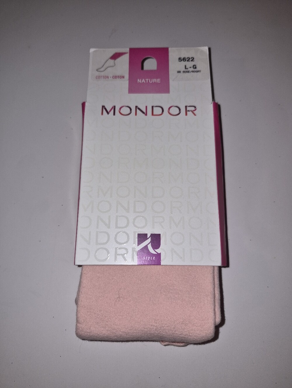 Mondor 5622 Pink Cotton Blend Tights -dance Women  Large Footless New